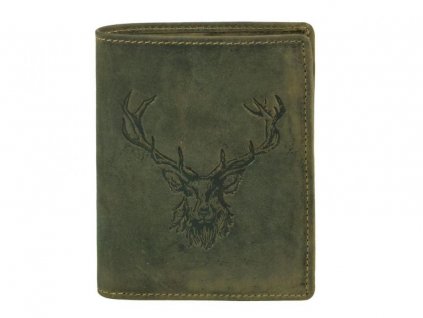 GREENBURRY 1701 Kráľovský jeleň - kožená peňaženka zelená