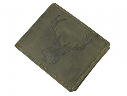 GREENBURRY 1705 Kráľovský jeleň - kožená peňaženka zelená