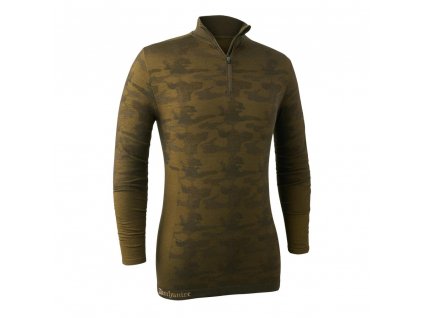 DEERHUNTER Camou Wool Undershirt w. zip-neck | termo nátelník