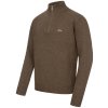 242008 021 657 Herren Woll Halfzip Sweater dunkelbraun links