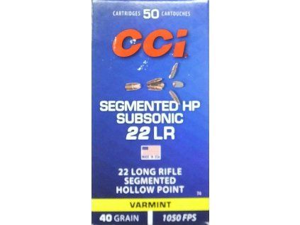 Náboj CCI .22 LR Segmented HP Subsonic 50ks