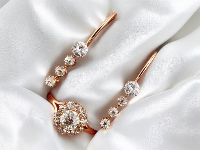 Art Deco Zlatý Set s Diamanty