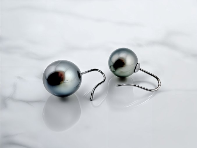 Zlaté Náušnice s Vynikajícími Tahitskými Perlami