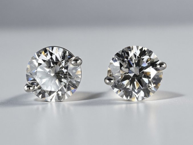 Zlaté Náušnice s Velkými Kvalitními Diamanty