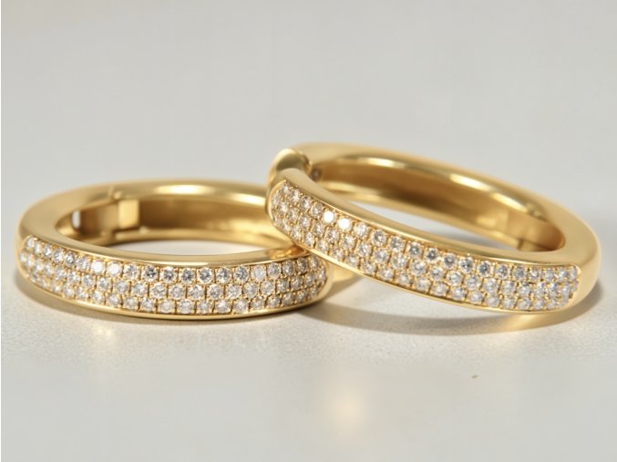 Zlaté Náušnice Kreole s Kvalitními Diamanty