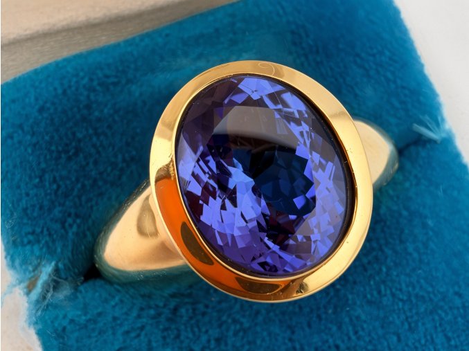 Unisex Zlatý Prsten s Kvalitním Tanzanitem