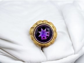 Starožitný Zlatý Prsten s Ametystem