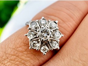 Starožitný Zlatý Prsten ¨Kytička¨ s Diamanty