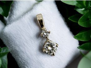 Zlatý Přívěsek ¨Sněhulák¨ s Diamanty