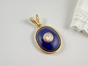 Zlatý Přívěs s Diamantem a Lapis Lazuli