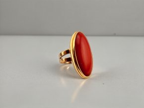 Vintage Zlatý Prsten s Mořským Korálem