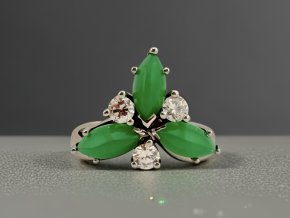 Zlatý Prsten s Chryzoprasy a Diamanty