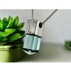 Designový Zlatý Přívěs s Akvamarínem a Diamanty