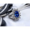 Luxusní Zlatý Prsten s Neurpaveným Safírem a Topovými Diamanty