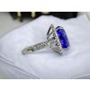 Halo Prsten s Investičním Tanzanitem AAA+ a Diamanty
