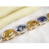 Vintage Zlatý Náramek s Modrými a Zlatými Safíry