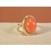 Starožitný Zlatý Prsten s Kvalitním Korálem