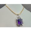 Starožitný Stříbrný Přívěs s Velkým Ametystem