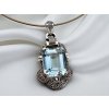 Starožitný Stříbrný Přívěs s Krásným Akvamarínem