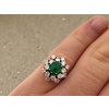 Zlatý Prsten s Kvalitním Smaragdem a Diamanty