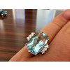 Zlatý Prsten s Krásným Akvamarínem a Diamanty