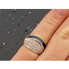 Zlatý Unisex Prsten s Diamanty a Safíry