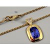 Zlatý Náhrdelník s Vynikajícím Diamantem a Tanzanitem