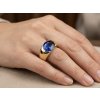 Zlatý Unisex Prsten s Krásným Safírem