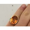 Zlatý Unisex Prsten s Citrínem