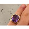Starožitný Zlatý Prsten s Ametystem