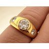 Zlatý Unisex Prsten ¨Trilogie¨ s Diamanty