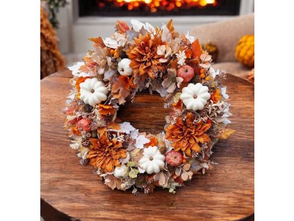 Jesenný veniec s tekvicami 45cm