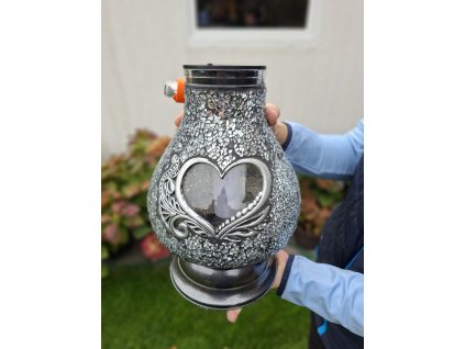 Solárny kahanec vitráž strieborno-čierny