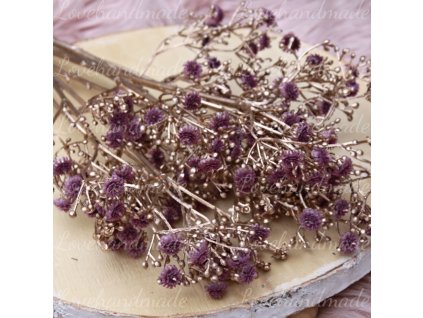 exclusive gypsomilka pozlatena fialova 68cm