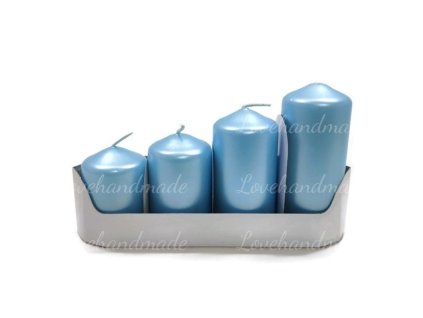 adventne sviecky svetlomodre perletove postupne 12cm