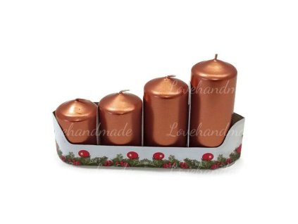 adventne sviecky medene perletove postupne 12cm