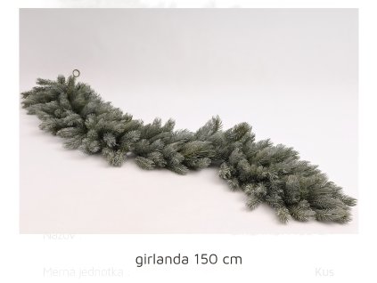 3d hustá girlanda strieborná jedlička 150cm