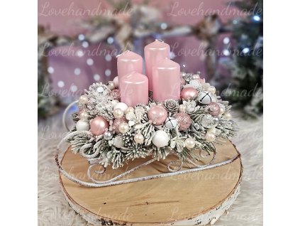 adventne kovove sanky ruzovo biele 2