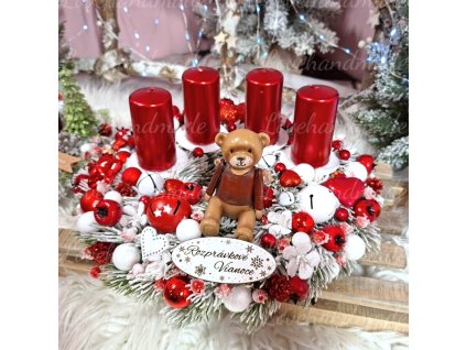 advetny veniec s mackom 30cm 1