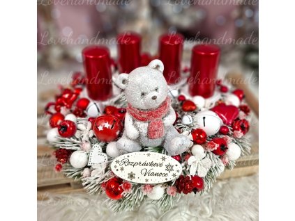 advetny veniec s polarnym mackom 30cm
