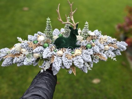 Zimná krajinka s jelenčekom 70cm