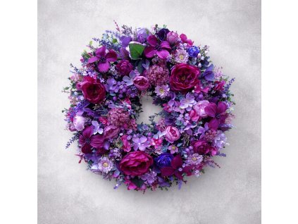 Fialový veniec 50cm
