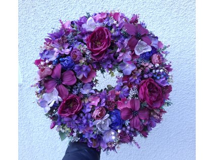 Fialový veniec 40cm