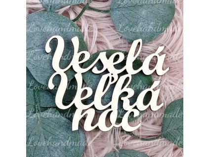 napis vesela velka noc prirodny