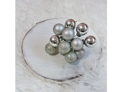 sklenene gule strieborna gliter 2cm photo2