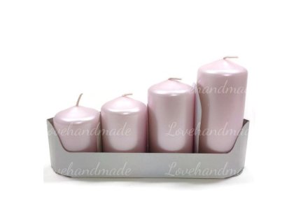 adventne sviecky ruzove perletove postupne 12cm