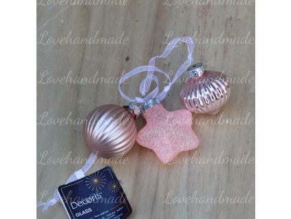 sklenene gule ruzove 4cm