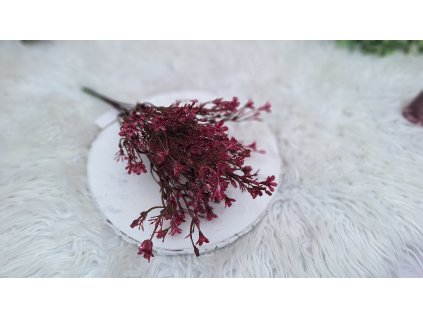Kytička plast drobné kvietky tmavofuchsiová