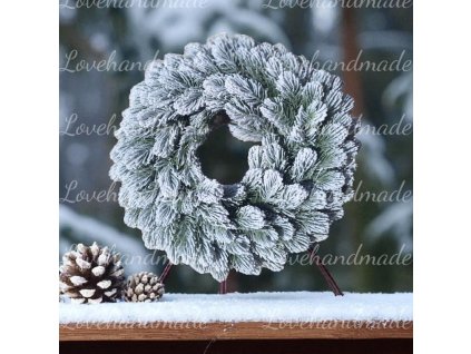 3d husty zasnezeny veniec 35cm