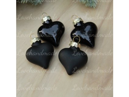 sklenene srdcia cierne 4cm